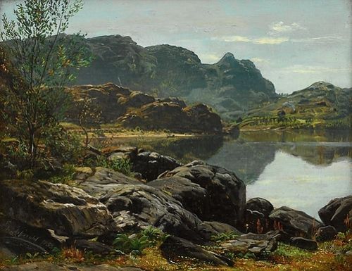 Landskap med innsjø, 1853, Anders Monsen Askevold