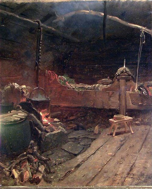 Interior from an Open-Hearth Room, 1875, Anders Monsen Askevold