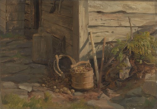 Study of a Treebucket with Potatoes, 1860, Anders Monsen Askevold