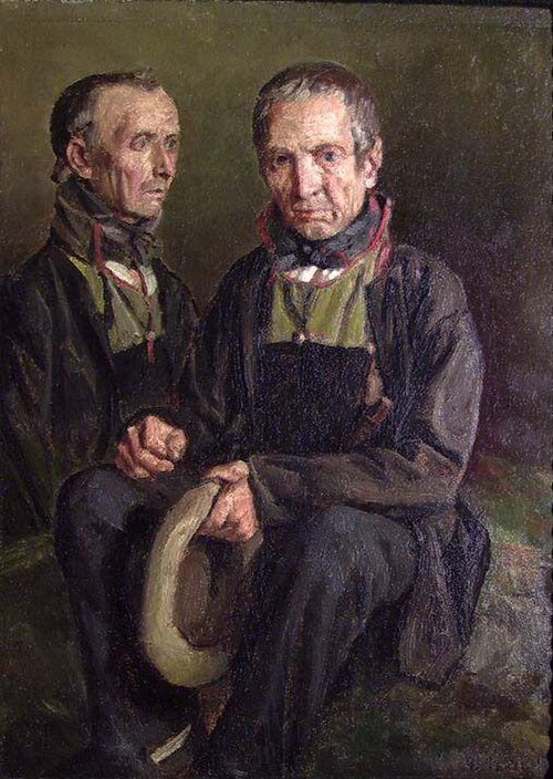 Study of two Farmers, 1900, Anders Monsen Askevold