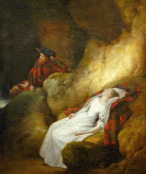 Miss Wardour et Sir Arthur prisonniers des flots, 1837, Charles Claude Delaye