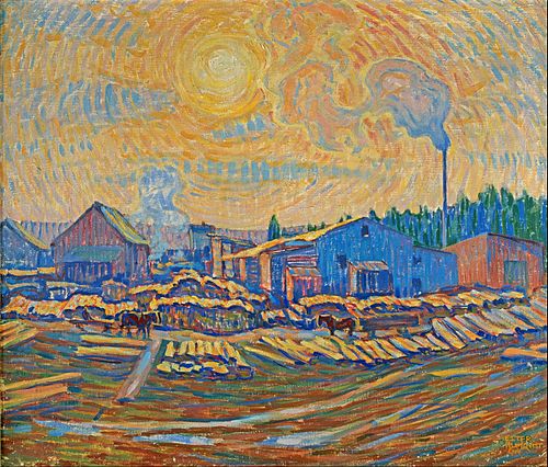 The Sawmill, December sun, 1914, Ester Almqvist