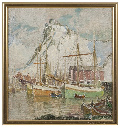 In the Harbour, Svolvaer. Study from Lofoten, 1905, Anna Boberg