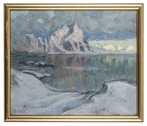 Boats between the Mountains. Study from Lofoten, 1910, Anna Boberg