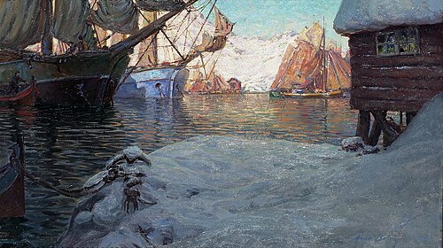 Fishing boats in the Port, , Anna Boberg