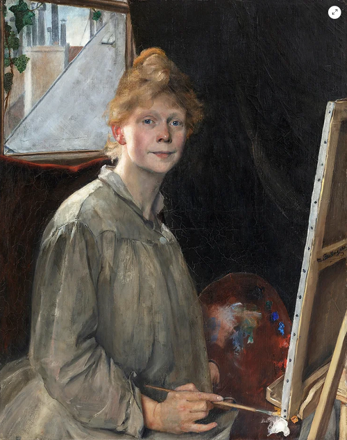 Self-portrait, 1886, Mina Carlson-Bredberg