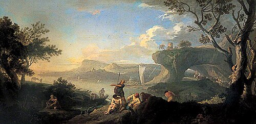 Classical Landscape, Coastal Scene with Fishermen, , Andrea Locatelli
