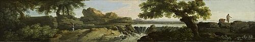 Landscape with a Waterfall and Distant Lake, 1730, Andrea Locatelli