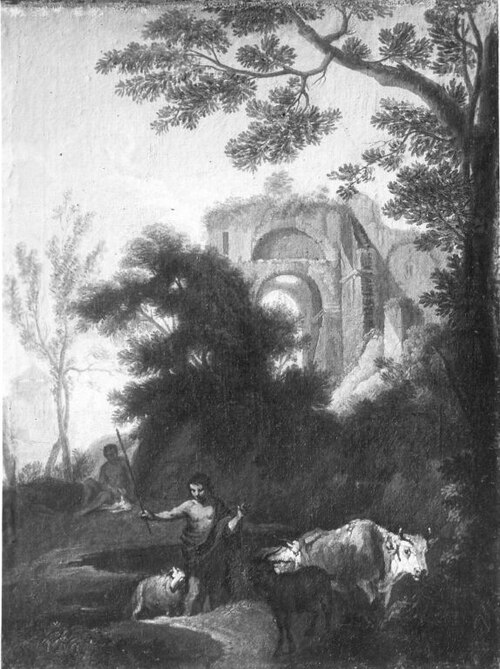 Ideallandschaft mit Hirt und Herde, 1700, Andrea Locatelli