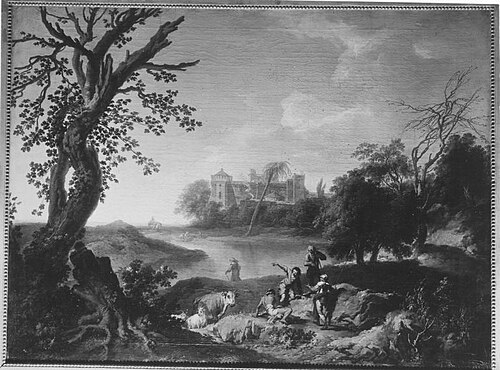 Ideallandschaft mit Vieh und Hirten, 1700, Andrea Locatelli