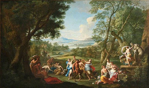 Landscape with the Floralia, 1728, Andrea Locatelli