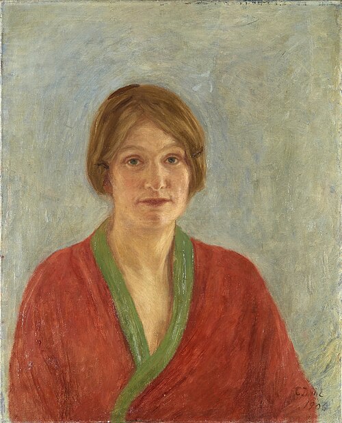 Selvportrett av Cecilie Dahl, 1906, Cecilie Dahl