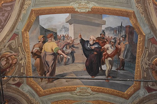 Saint Nicholas sentenced to exile, 1863, Francesco Gandolfi