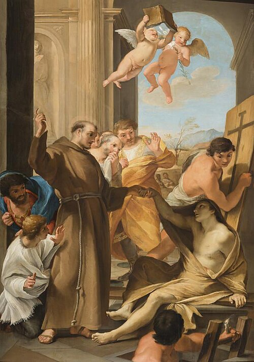Saint Anthony Abbot reviving a Dead Man, 1635, Andrea Sacchi