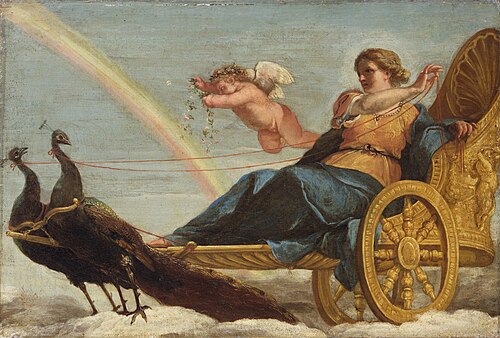 Juno auf dem Pfauenwagen, 1625, Andrea Sacchi