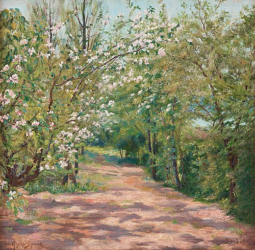 Spring landscape with flowering trees, 1906, Ida Gisiko-Spärck