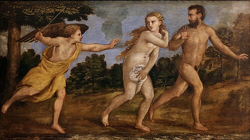 Expelled from the earthly paradise, 1550, Andrea Schiavone