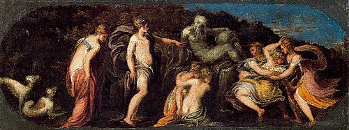 Diana and Callisto, 1550, Andrea Schiavone