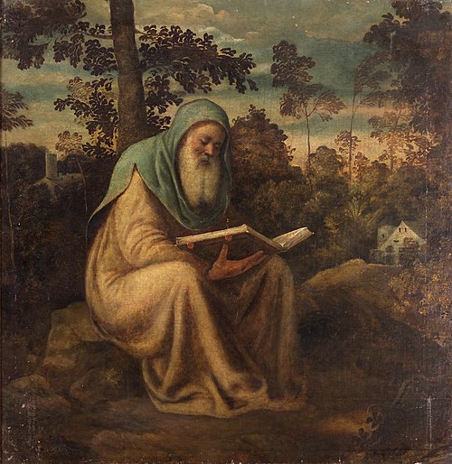 Lesender Eremit, 1545, Andrea Schiavone