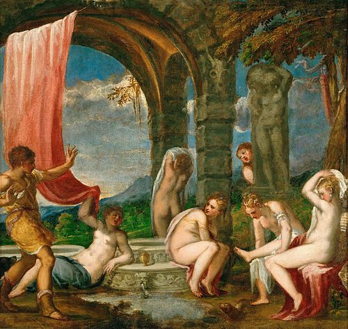 Diana and Actaeon, 1550, Andrea Schiavone