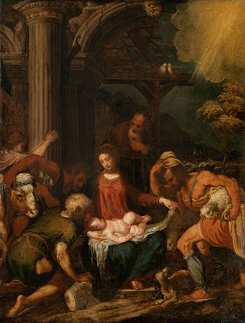 Adoration of the Shepherds, 1560, Andrea Schiavone