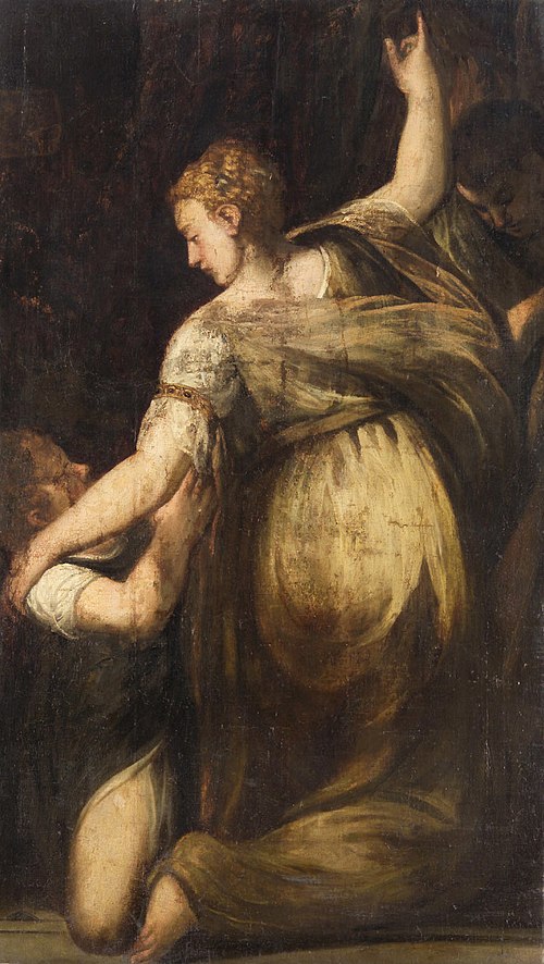 Kneeling Woman with Child, 1562, Andrea Schiavone
