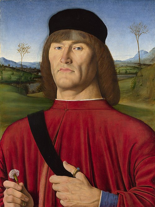 A Man with a Pink Carnation, 1495, Andrea Solari