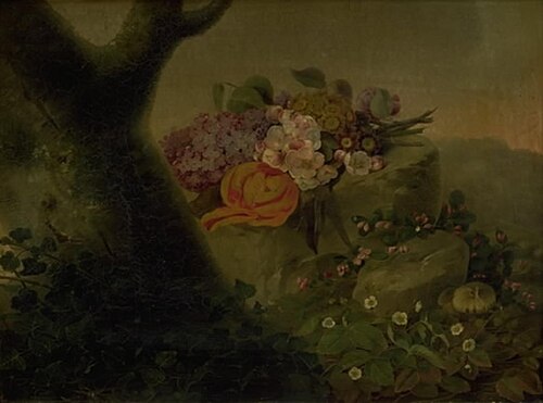 Blomster på en sten, 1845, Christine Løvmand
