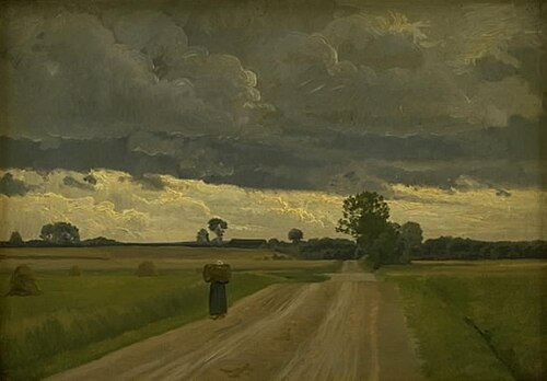 Landskab i gråvejr, 1886, Frants Peter Diderik Henningse