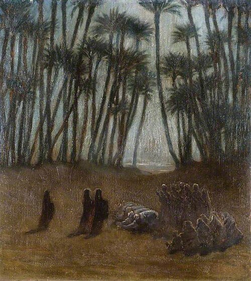 Group of Arab Women under Palms, 1908, Brian Hatton