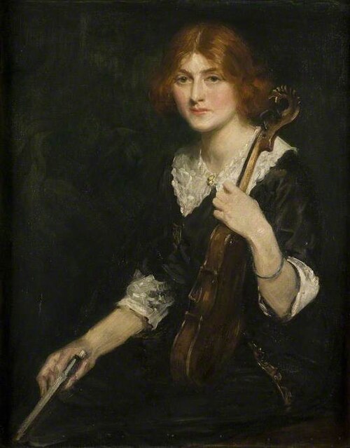 Ann with a Violin, 1912, Brian Hatton