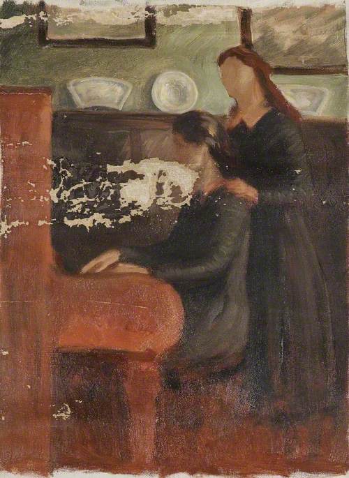 Two Girls Playing the Piano, , Brian Hatton