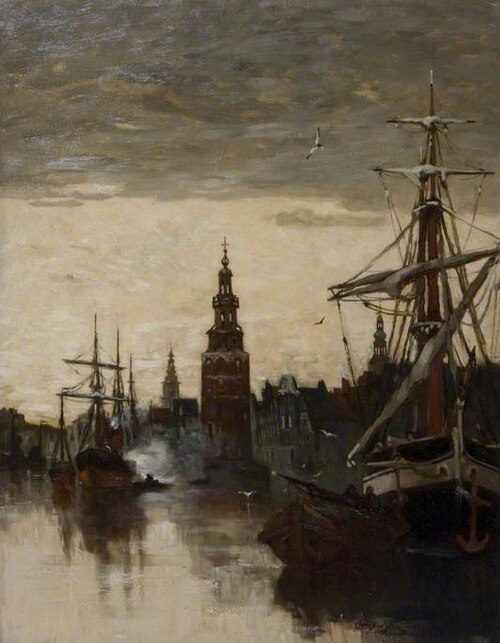 Old Watch Tower, Amsterdam, 1889, Clara Montalba