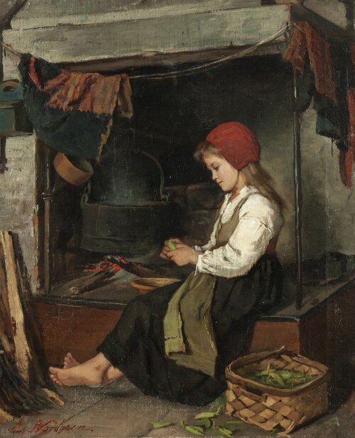 Girl Shelling Peas, 1910, Anna Nordgren
