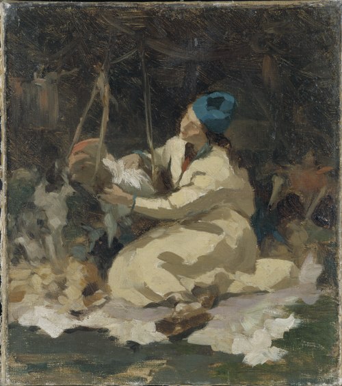 At the Suspended Cradle. Study, 1870, Anna Nordlander
