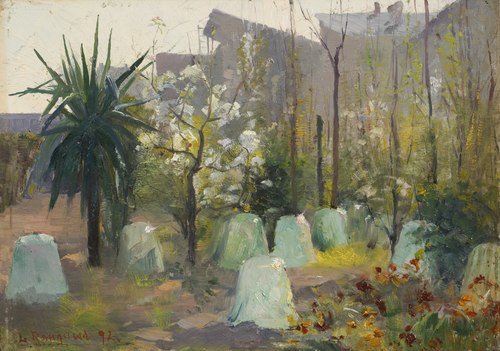 Sydländskt vårlandskap, 1892, Lotten Rönquist