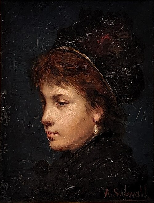 Self-Portrait by Amanda Sidwall, 1892, Amanda Sidvall