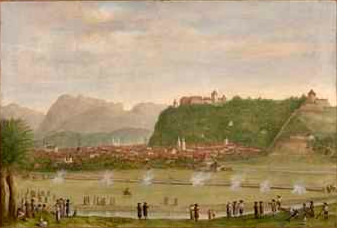 View of Ljubljana from Tivoli, 1798, Andreas Herrlein
