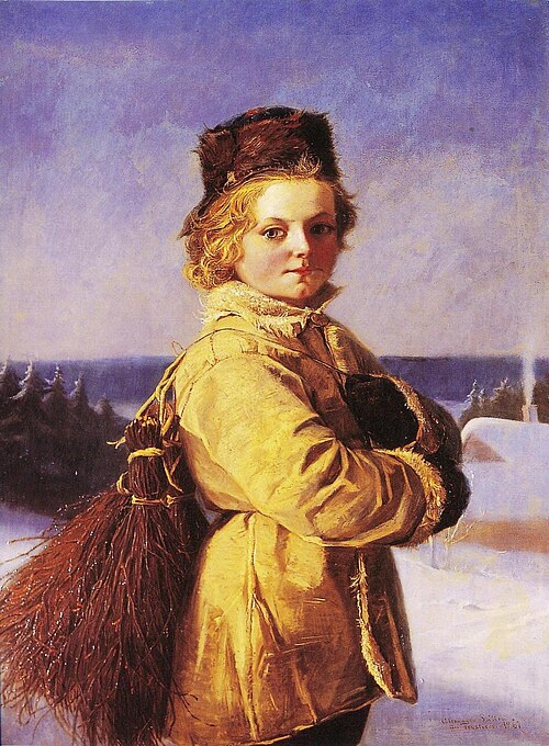 Boy with Besoms, 1867, Alexandra Frosterus-Såltin