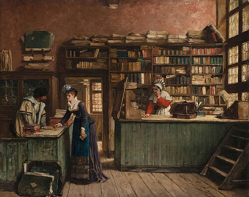 Visiting the lawyer, 1850, Victor Lagye