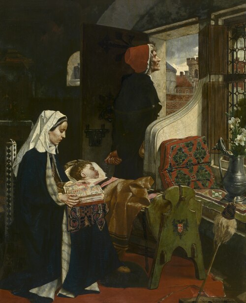 Johanna van der Gheynst with her Child in the Cradle, 1861, Victor Lagye
