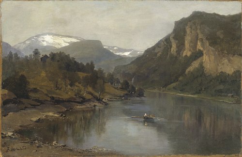 Roddtur på fjorden, 1870, Josefina Holmlund
