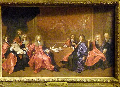 Le Prévôt des marchands et les échevins de la ville de Paris délibérant le 1er avril 1689, 1689, Hyacinthe Rigaud