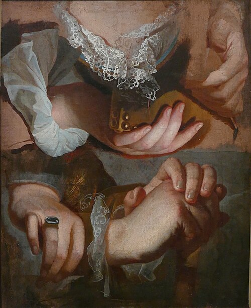 Étude de mains et d'un col de dentelles, 1719, Hyacinthe Rigaud