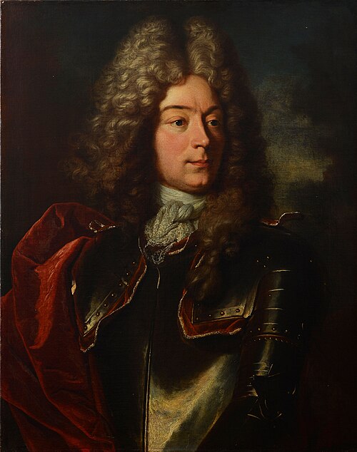 Bildnis Johann Frisching (1668-1726), Mitherr zu Rümligen, Offizier, Venner zu Metzgern., 1698, Hyacinthe Rigaud