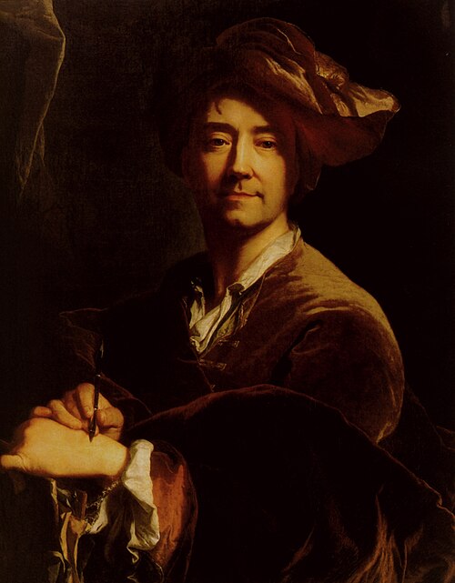 Autoportrait au porte-mine, 1701, Hyacinthe Rigaud