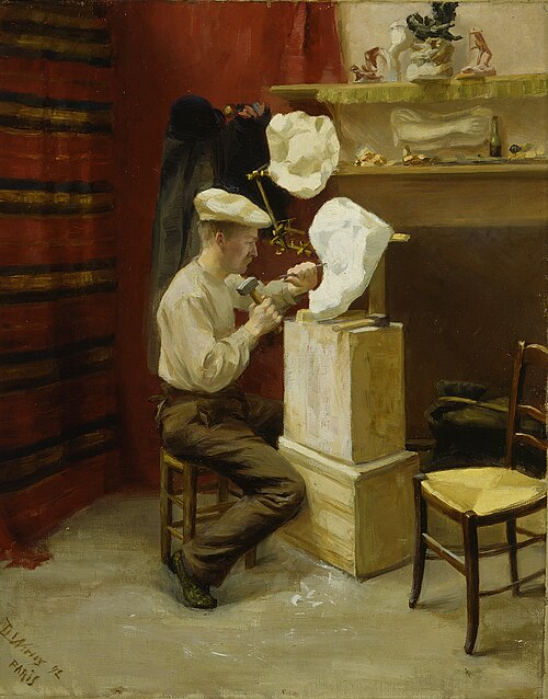 Emil Wikström in His Studio in Paris, 1892, Dora Wahlroos