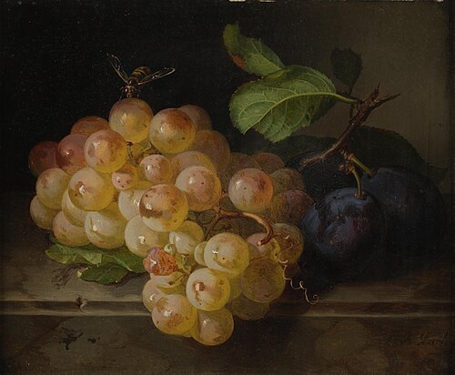 Früchtestillleben mit Biene, 1882, Andreas Lach