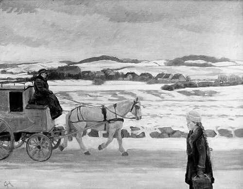 Postvognen. Assens Landevej, 1917, Peter Hansen