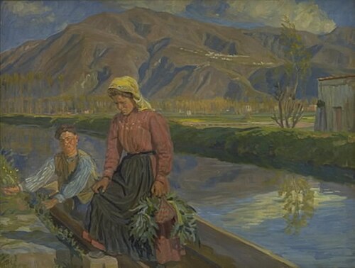 Færgen over Sarno, 1914, Peter Hansen